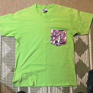 Bright Green Skater Graphic Pocket Tee